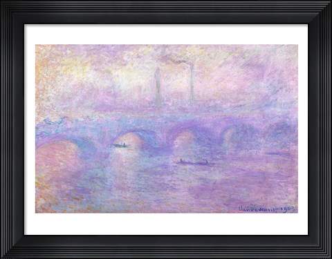 Framed Waterloo Bridge in Fog, 1899-1901 Print