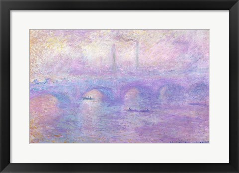 Framed Waterloo Bridge in Fog, 1899-1901 Print