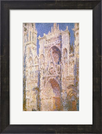 Framed Rouen Cathedral, West Facade, Sunlight, 1894 Print