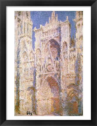 Framed Rouen Cathedral, West Facade, Sunlight, 1894 Print