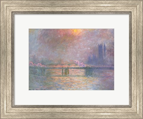 Framed Thames with Charing Cross bridge, 1903 Print