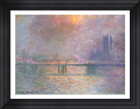 Framed Thames with Charing Cross bridge, 1903 Print