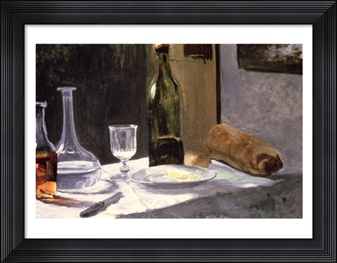 Framed Still Life with Bottles, 1859 Print