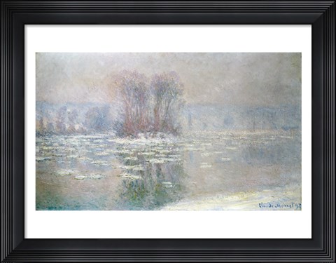 Framed Ice at Bennecourt, 1898 Print