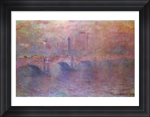 Framed Thames at Waterloo Bridge, 1903 Print
