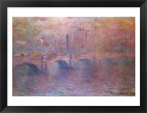 Framed Thames at Waterloo Bridge, 1903 Print