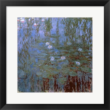 Framed Blue Nympheas Print