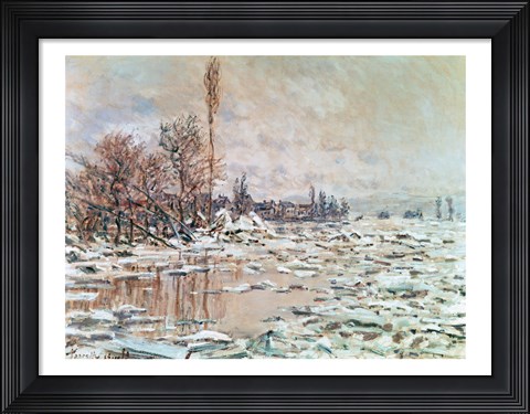 Framed Ice Breaking Up, 1880 Print