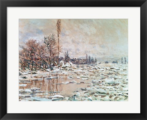 Framed Ice Breaking Up, 1880 Print