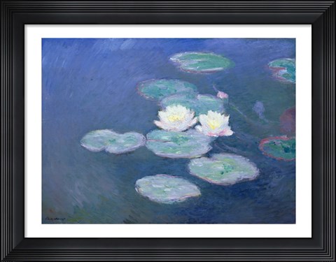 Framed Waterlilies, Evening Print