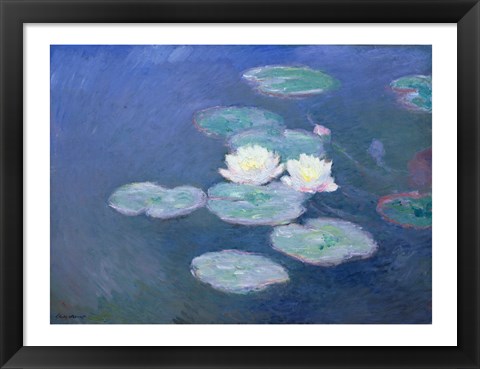 Framed Waterlilies, Evening Print