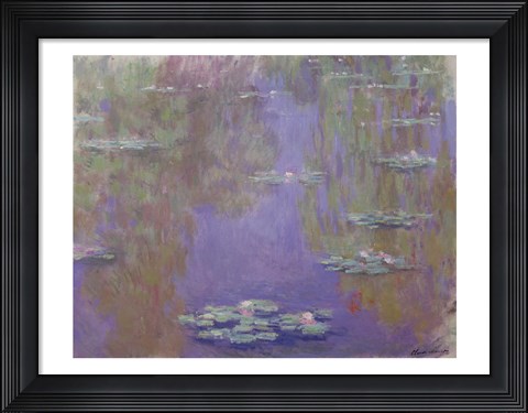 Framed Waterlilies, 1903 (purple) Print