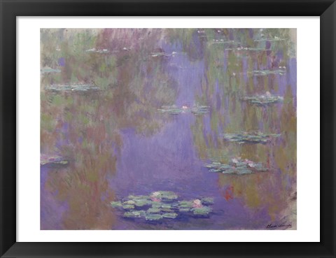 Framed Waterlilies, 1903 (purple) Print