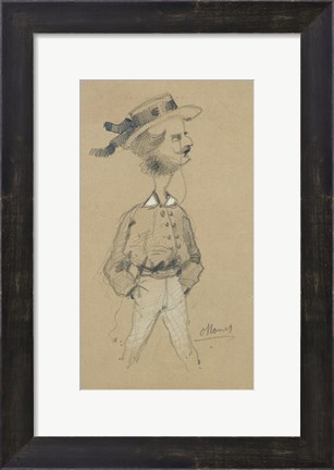 Framed Man with a Boater Hat, 1857 Print