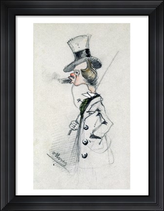 Framed Dandy with a Cigar, 1857 Print