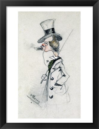 Framed Dandy with a Cigar, 1857 Print