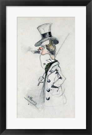 Framed Dandy with a Cigar, 1857 Print