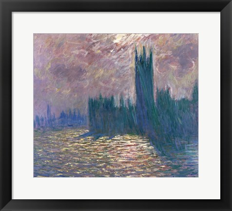 Framed Parliament, Reflections on the Thames, 1905 Print