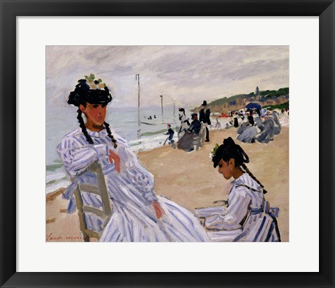 Framed On the Beach at Trouville Print