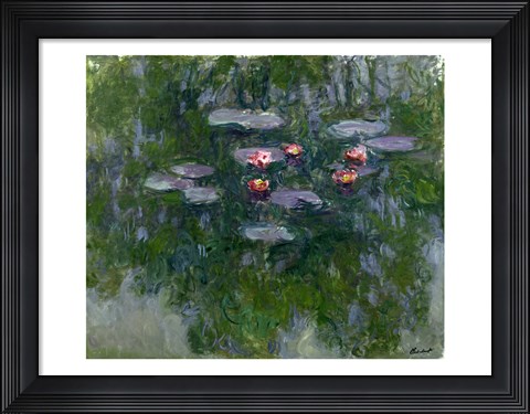 Framed Waterlilies, 1916-19 (detail) Print