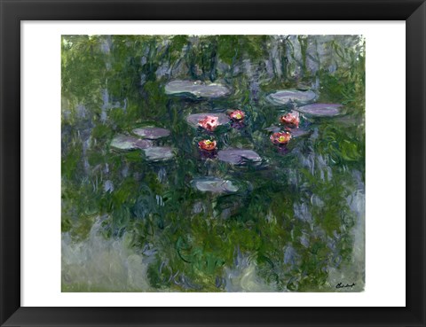 Framed Waterlilies, 1916-19 (detail) Print