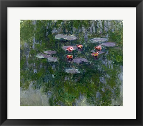 Framed Waterlilies, 1916-19 (detail) Print