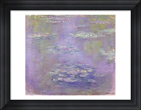 Framed Waterlilies, 1903 (purple) Print