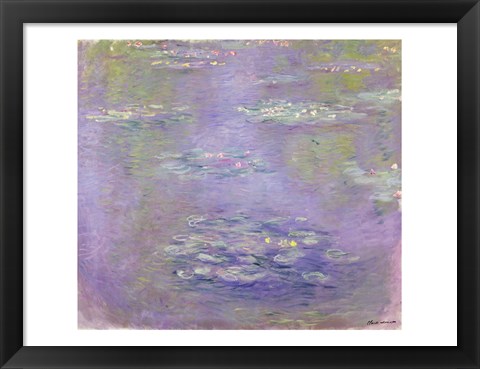 Framed Waterlilies, 1903 (purple) Print