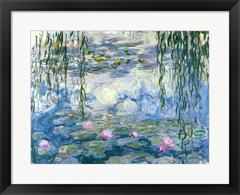 Framed Waterlilies, 1916-19 Print