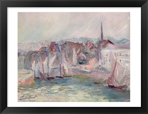 Framed Boats in the Port of Honfleur, 1917 Print