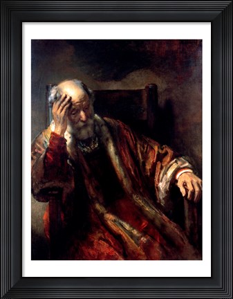 Framed Old Man in an Armchair Print