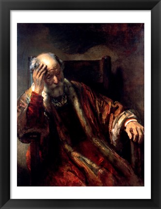 Framed Old Man in an Armchair Print