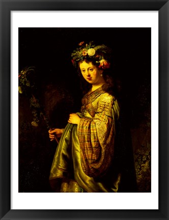 Framed Saskia as Flora, 1634 Print