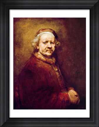 Framed Self Portrait in at the Age of 63, 1669 Print