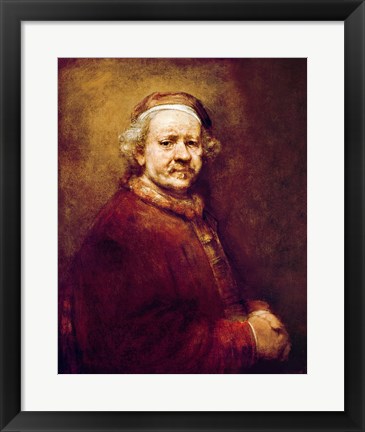 Framed Self Portrait in at the Age of 63, 1669 Print