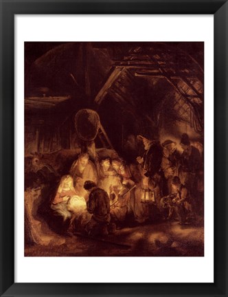 Framed Adoration of the Shepherds, 1646 Print