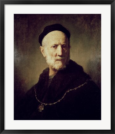 Framed Portrait of Rembrandt&#39;s Father Print
