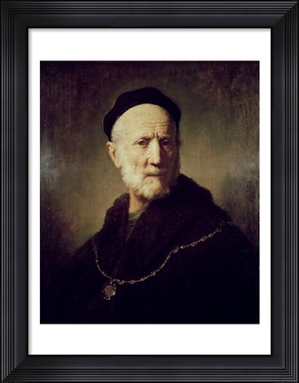 Framed Portrait of Rembrandt&#39;s Father Print