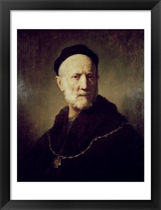 Framed Portrait of Rembrandt&#39;s Father Print