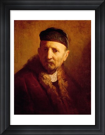 Framed Study of a Man&#39;s Head Print
