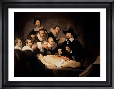 Framed Anatomy Lesson of Dr. Nicolaes Tulp, 1632 Print