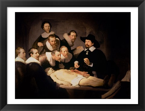 Framed Anatomy Lesson of Dr. Nicolaes Tulp, 1632 Print