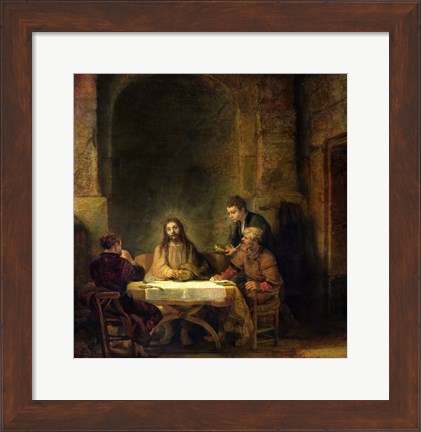 Framed Supper at Emmaus, 1648 Print