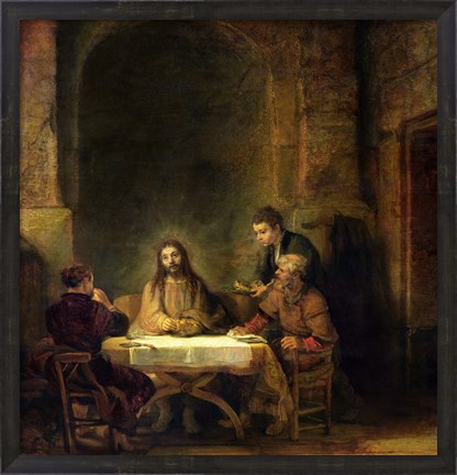 Framed Supper at Emmaus, 1648 Print