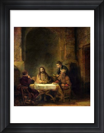 Framed Supper at Emmaus, 1648 Print