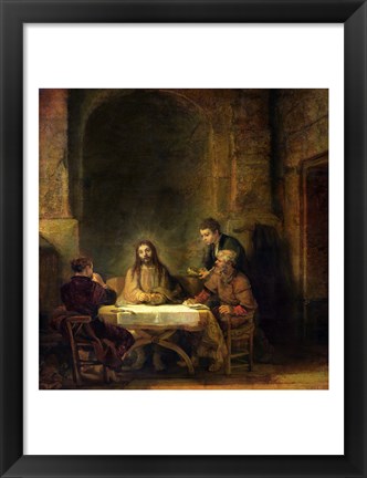 Framed Supper at Emmaus, 1648 Print