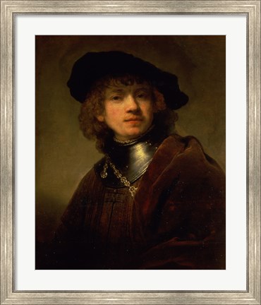 Framed &#39;Tronie&#39; of a Young Man with Gorget and Beret, c.1639 Print