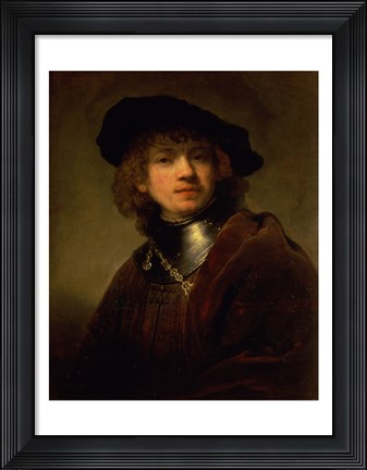 Framed &#39;Tronie&#39; of a Young Man with Gorget and Beret, c.1639 Print