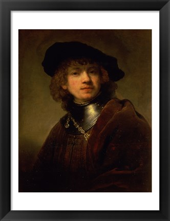 Framed &#39;Tronie&#39; of a Young Man with Gorget and Beret, c.1639 Print