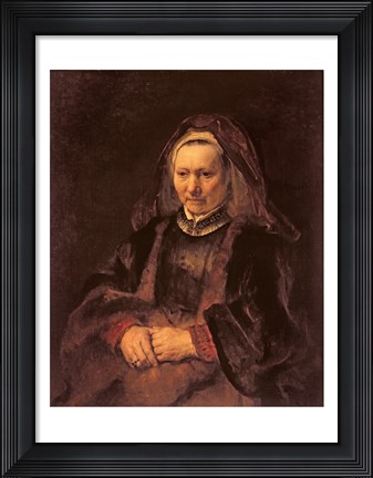 Framed Portrait of an Elderly Woman, c. 1650 Print